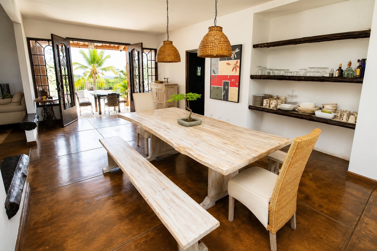 Comedor mesa madera bonsai